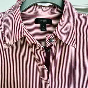 J Crew Pinstripe Tunic Side Slits Size 8